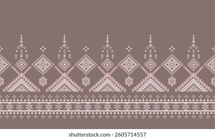 Ancient echoes Aztec geometric abstract seamless pattern southwest Navajo Native American tribal ethnic modern earth tone for textile printing