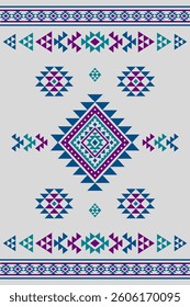 Ancient echoes Aztec geometric abstract seamless pattern southwest Navajo Native American tribal ethnic modern earth tone for textile printing