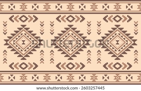 Ancient echoes Aztec geometric abstract seamless pattern southwest Navajo Native American tribal ethnic modern colorful for textile printing