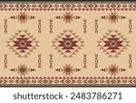 Ancient echoes Aztec geometric seamless patterns southwest Navajo Native American tribal ethnic colorful for textile printing