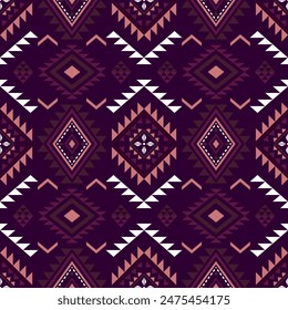Ancient echoes Aztec geometric seamless patterns southwest Navajo Native American tribal ethnic colorful for textile printing