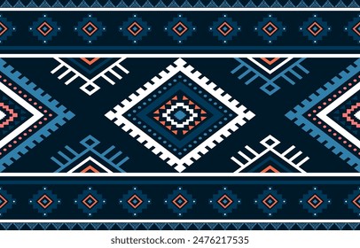 Ancient echoes Aztec geometric seamless patterns southwest Navajo Native American tribal ethnic colorful for textile printing