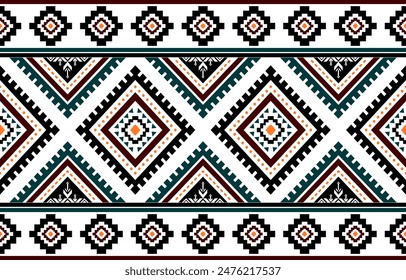 Ancient echoes Aztec geometric seamless patterns southwest Navajo Native American tribal ethnic colorful for textile printing