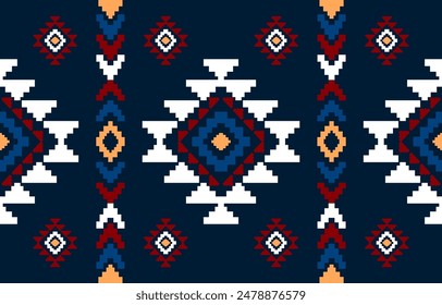 Ancient echoes Aztec geometric seamless patterns southwest Navajo Native American tribal ethnic colorful for textile printing