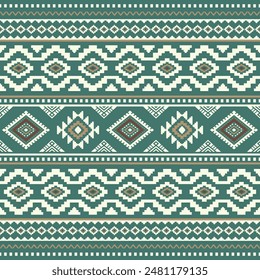 Ancient echoes Aztec geometric seamless patterns southwest Navajo Native American tribal ethnic colorful for textile printing