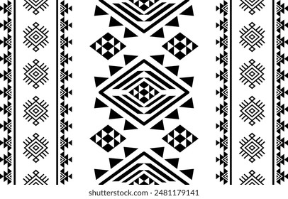 Antiguos ecos Azteca geométrica sin costuras patrones suroeste navajo nativo americano tribal étnico negro y blanco para la impresión textil