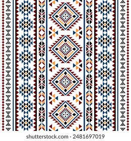 Antiguos ecos Aztec geométricos patrones sin fisuras suroeste Navajo Nativo Americano étnico tribal colorido para impresión textil