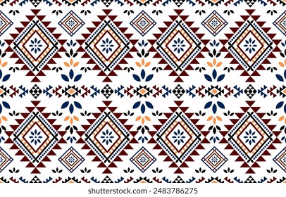 Ancient echoes Aztec geometric seamless patterns southwest Navajo Native American tribal ethnic colorful for textile printing