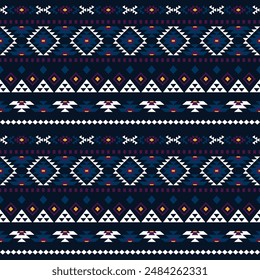 Ancient echoes Aztec geometric seamless patterns southwest Navajo Native American tribal ethnic colorful for textile printing