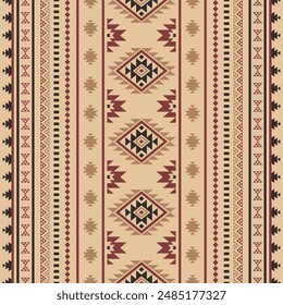 Ancient echoes Aztec geometric seamless patterns southwest Navajo Native American tribal ethnic colorful for textile printing