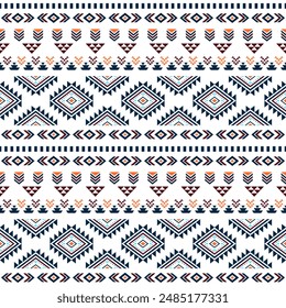 Ancient echoes Aztec geometric seamless patterns southwest Navajo Native American tribal ethnic colorful for textile printing