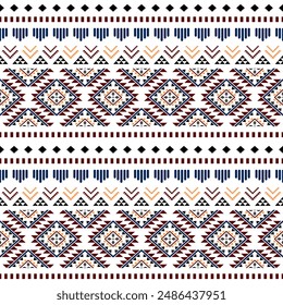 Ancient echoes Aztec geometric seamless patterns southwest Navajo Native American tribal ethnic colorful for textile printing