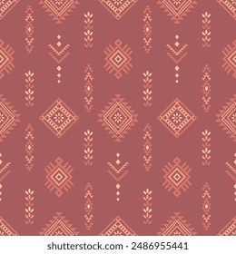 Ancient echoes Aztec geometric seamless patterns southwest Navajo Native American tribal ethnic colorful for textile printing