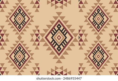 Ancient echoes Aztec geometric seamless patterns southwest Navajo Native American tribal ethnic colorful for textile printing