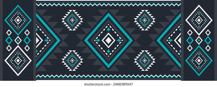 Ancient echoes Aztec geometric seamless patterns southwest Navajo Native American tribal ethnic colorful for textile printing