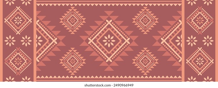 Ancient echoes Aztec geometric seamless patterns southwest Navajo Native American tribal ethnic colorful for textile printing