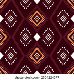 Ancient echoes Aztec geometric seamless patterns southwest Navajo Native American tribal ethnic colorful for textile printing