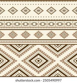 Ancient echoes Aztec geometric seamless patterns southwest Navajo Native American tribal ethnic colorful for textile printing