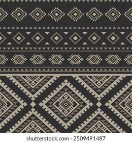 Antiguos ecos aztecas geométricos patrones sin fisuras al suroeste Navajo Nativo americano tribal étnico colorido para la impresión textil