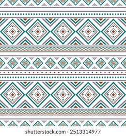 Ancient echoes Aztec geometric seamless patterns southwest Navajo Native American tribal ethnic colorful for textile printing
