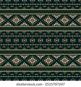 Ancient echoes Aztec geometric seamless patterns southwest Navajo Native American tribal ethnic colorful for textile printing