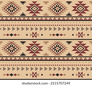 Ancient echoes Aztec geometric seamless patterns southwest Navajo Native American tribal ethnic colorful for textile printing