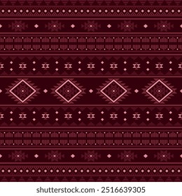 Antiguos ecos aztecas geométricos patrones sin fisuras al suroeste Navajo Nativo americano tribal étnico colorido para la impresión textil