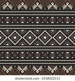 Ancient echoes Aztec geometric seamless patterns southwest Navajo Native American tribal ethnic colorful for textile printing