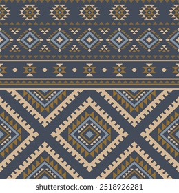 Ancient echoes Aztec geometric seamless patterns southwest Navajo Native American tribal ethnic colorful for textile printing