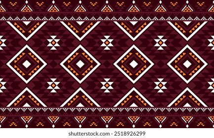 Antike Echos Aztec geometrische nahtlose Muster Südwesten Navajo Indianer Stamm ethnisch bunt für Stoffdruck
