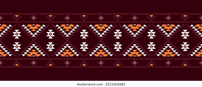 Ecos antigos padrões geométricos astecas sem emenda sudoeste Navajo nativo americano tribal étnico colorido para impressão têxtil