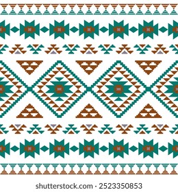 Ecos antigos padrões geométricos astecas sem emenda sudoeste Navajo nativo americano tribal étnico colorido para impressão têxtil