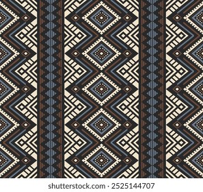 Ancient echoes Aztec geometric seamless patterns southwest Navajo Native American tribal ethnic colorful for textile printing