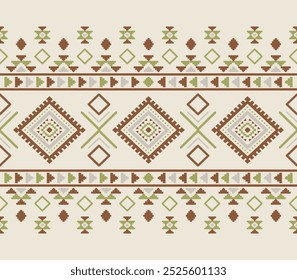 Ancient echoes Aztec geometric seamless patterns southwest Navajo Native American tribal ethnic colorful for textile printing
