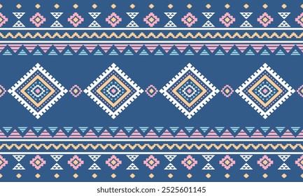 Ancient echoes Aztec geometric seamless patterns southwest Navajo Native American tribal ethnic colorful for textile printing