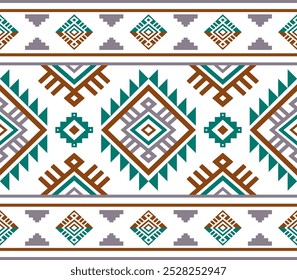 Ancient echoes Aztec geometric seamless patterns southwest Navajo Native American tribal ethnic colorful for textile printing