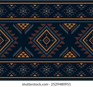 Antike Echos Aztec geometrische nahtlose Muster Südwesten Navajo Indianer Stamm ethnisch bunt für Stoffdruck