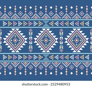 Ecos antigos padrões geométricos astecas sem emenda sudoeste Navajo nativo americano tribal étnico colorido para impressão têxtil