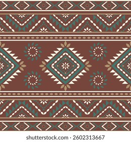 Ancient echoes Aztec geometric seamless patterns southwest Navajo Native American tribal ethnic colorful for textile printing