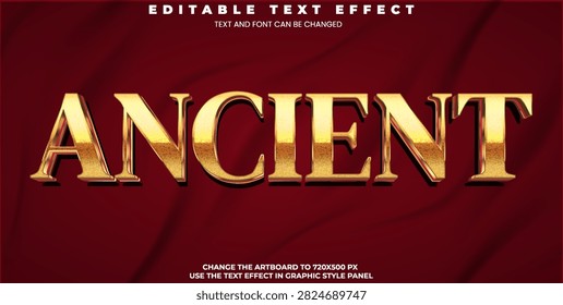 Ancient editable text effect in modern Golden trend style