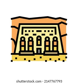 ancient egypt abu simbel color icon vector. ancient egypt abu simbel sign. isolated symbol illustration