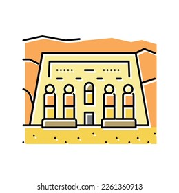 ancient egypt abu simbel color icon vector. ancient egypt abu simbel sign. isolated symbol illustration