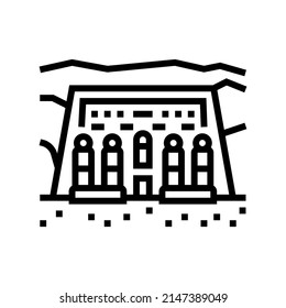 ancient egypt abu simbel line icon vector. ancient egypt abu simbel sign. isolated contour symbol black illustration
