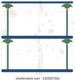 Ancient egypt background. Empty frame with cane stems on water. Historical background. Ancient people
