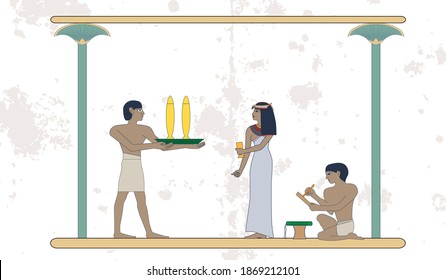 Ancient egypt background. Rich people feast. Historical background.Ancient people. Egypt murals, Ancient Egypt people, people of the Nyle