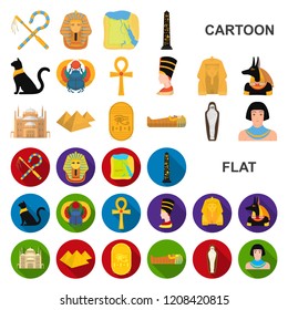 Ancient Egypt cartoon icons in set collection for design. The reign of Pharaoh vector symbol stock web illustration.