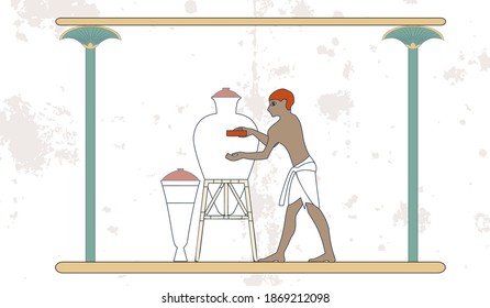 Ancient Egypt ceramist at work, Ancient Egypt people, people of the Nyle, Egypt murals