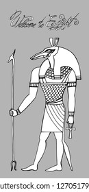 Ancient Egypt collection - gods, deities and mythological creatures from Egyptian mythology and religion, sacred animals, symbols, architecture and sculpture. Colored flat cartoon vector illustration
