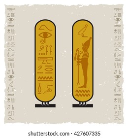 Ancient Egypt. Collection of symbolic vector icons