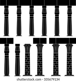 Ancient Egypt Column , Silhouette Of Egyptian Column